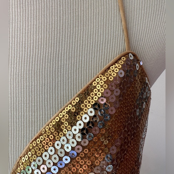 Faviana Couture Gold Sequins Cocktail Dress- Size 2 - Picture 2 of 8